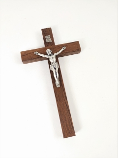Kříž tmavý s Kristem stříbrný 8 x 16 cm
