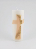 Svíčka s meruňkovým křížem třpytivá