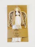 Macramé anděl strážný bílý 10 x 20 cm