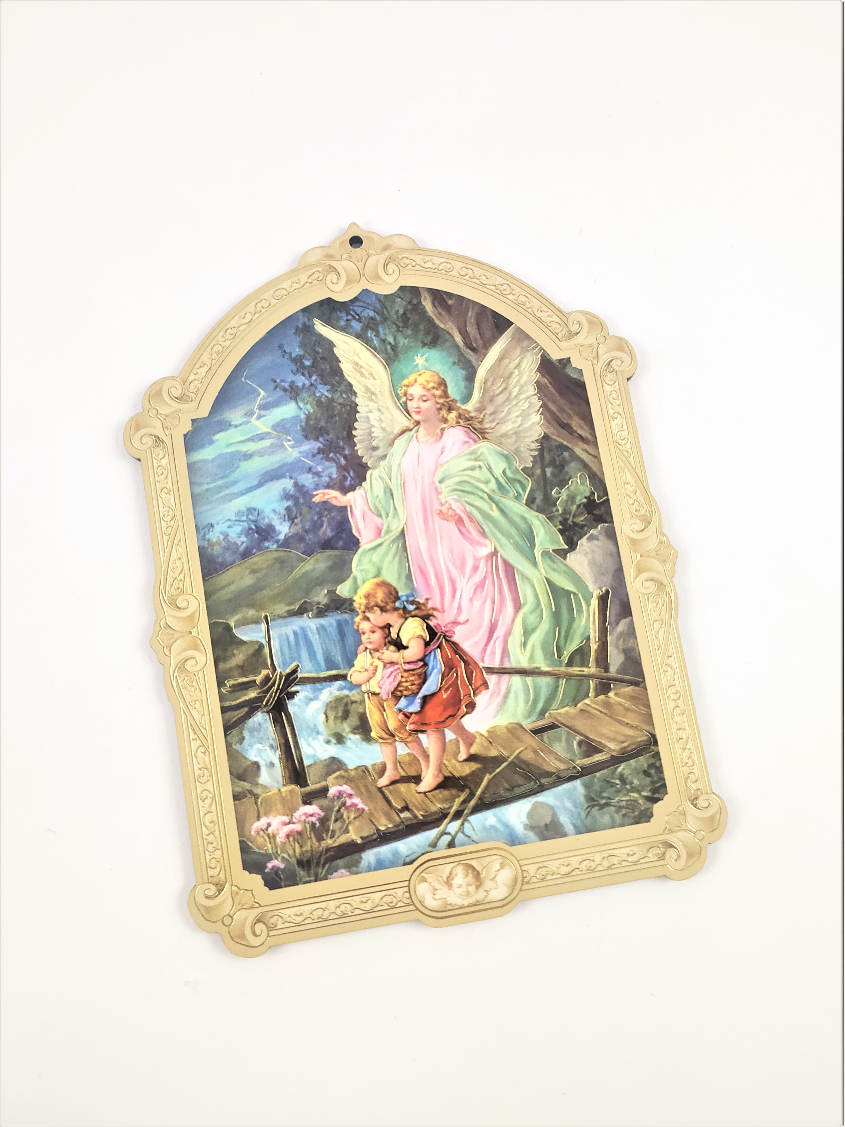 Obrázek na zeď - Anděl strážný s dětmi 12 x 15 cm