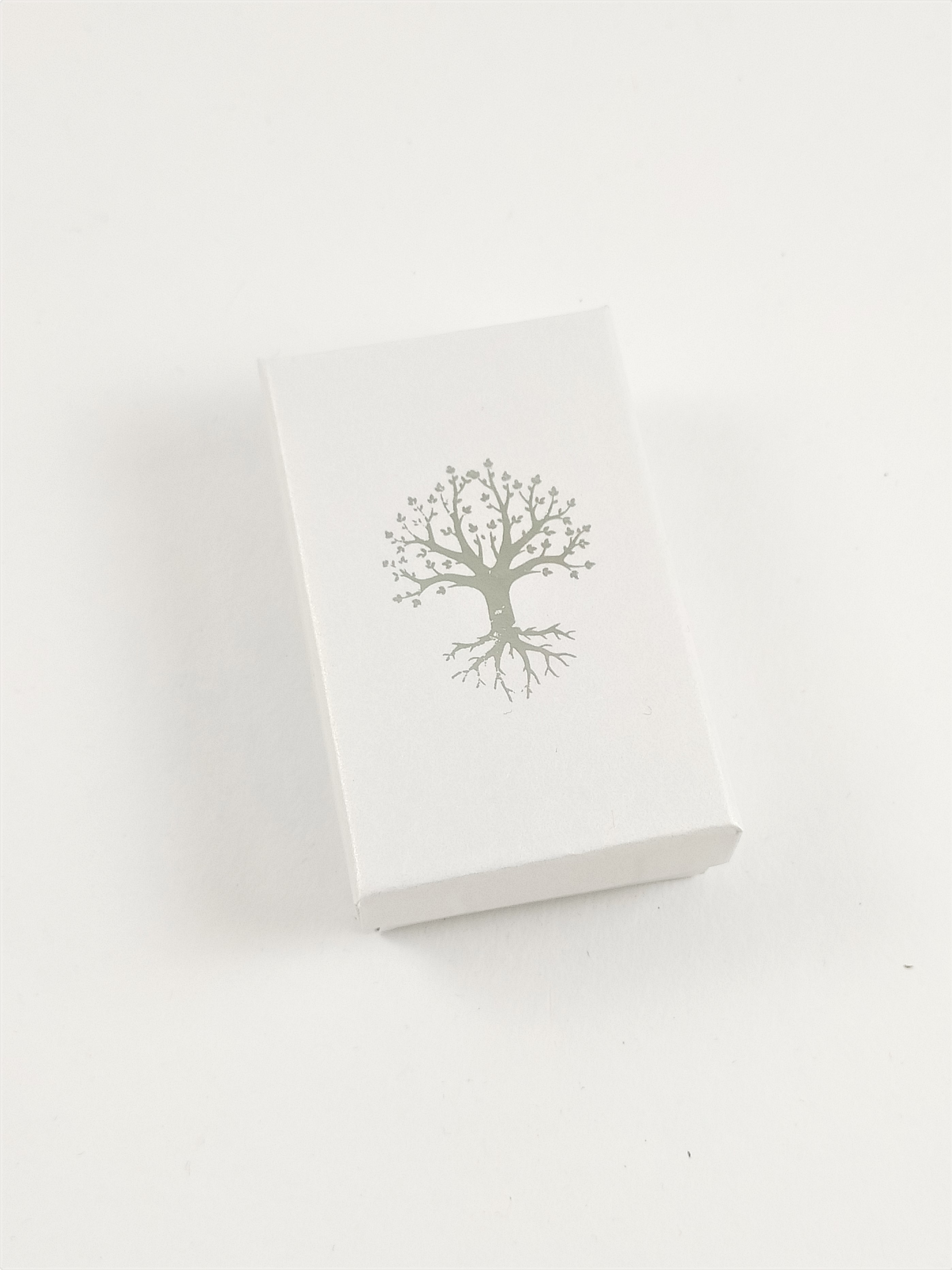 Krabička - Strom života stříbrný - obdélníková bílá