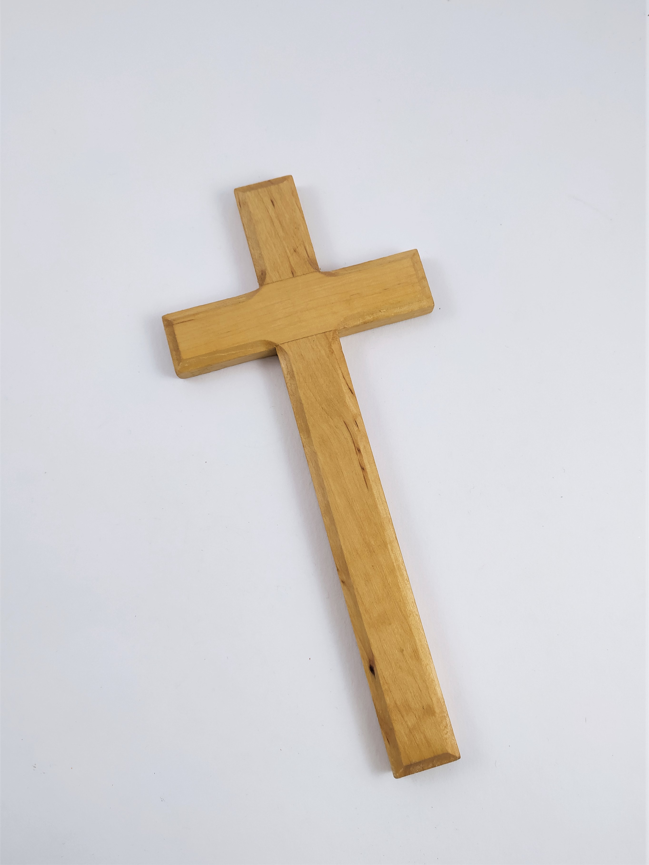 Kříž jednoduchý světlý 9 x 19 cm