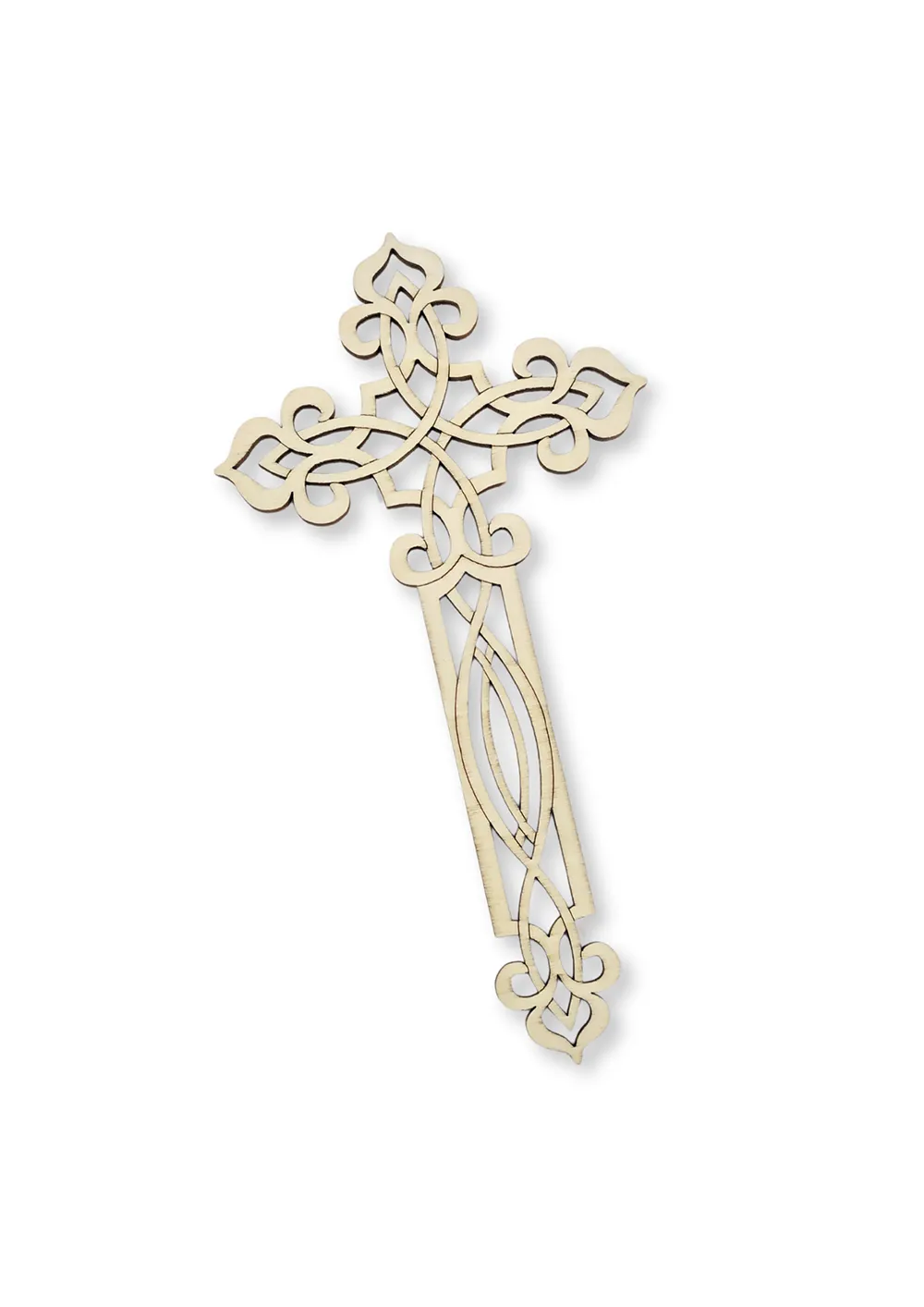 Dřevěný kříž ornament 10,5 x 20cm