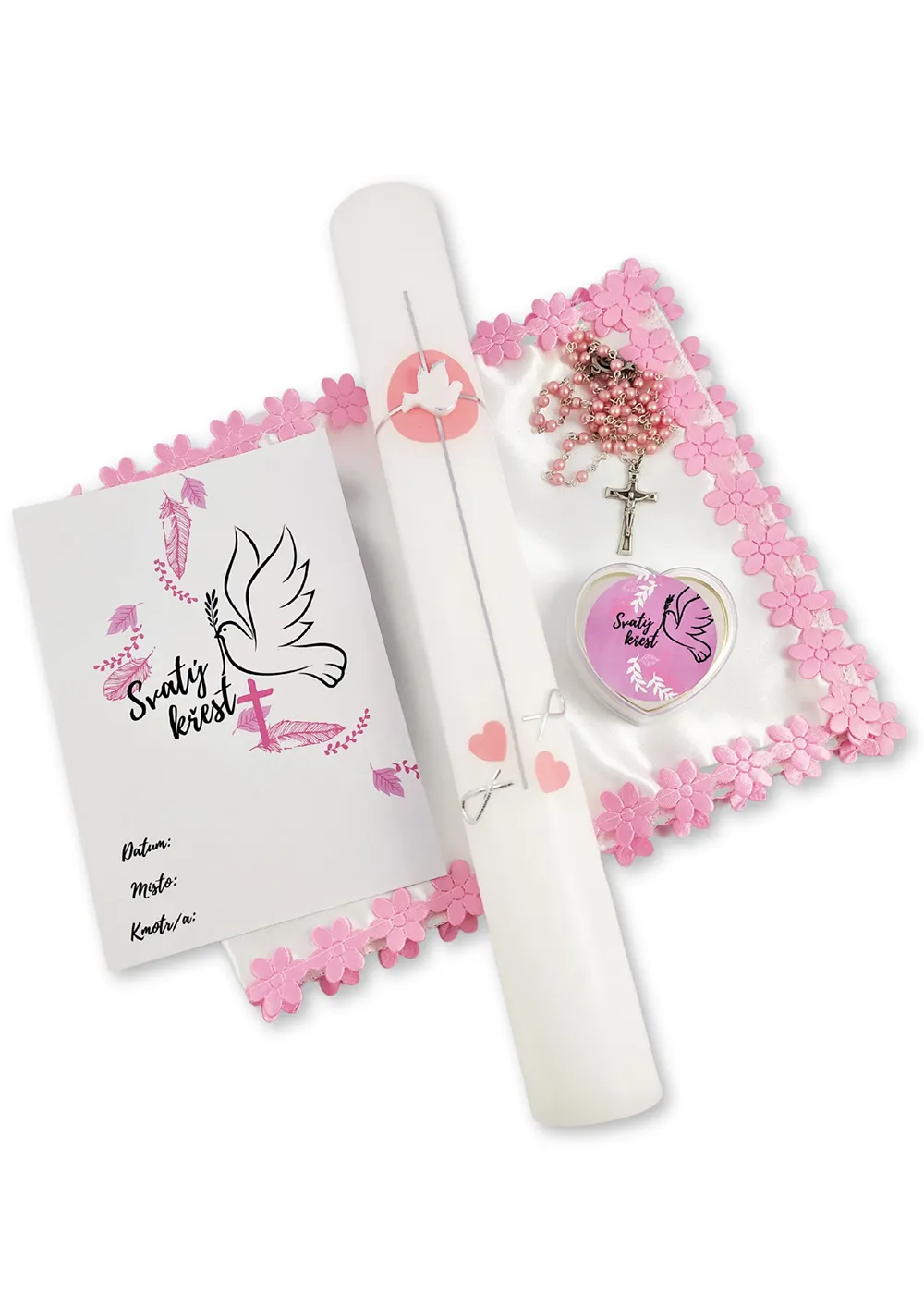 Křestní sada Tea - 5 ks  stříbrné provedení