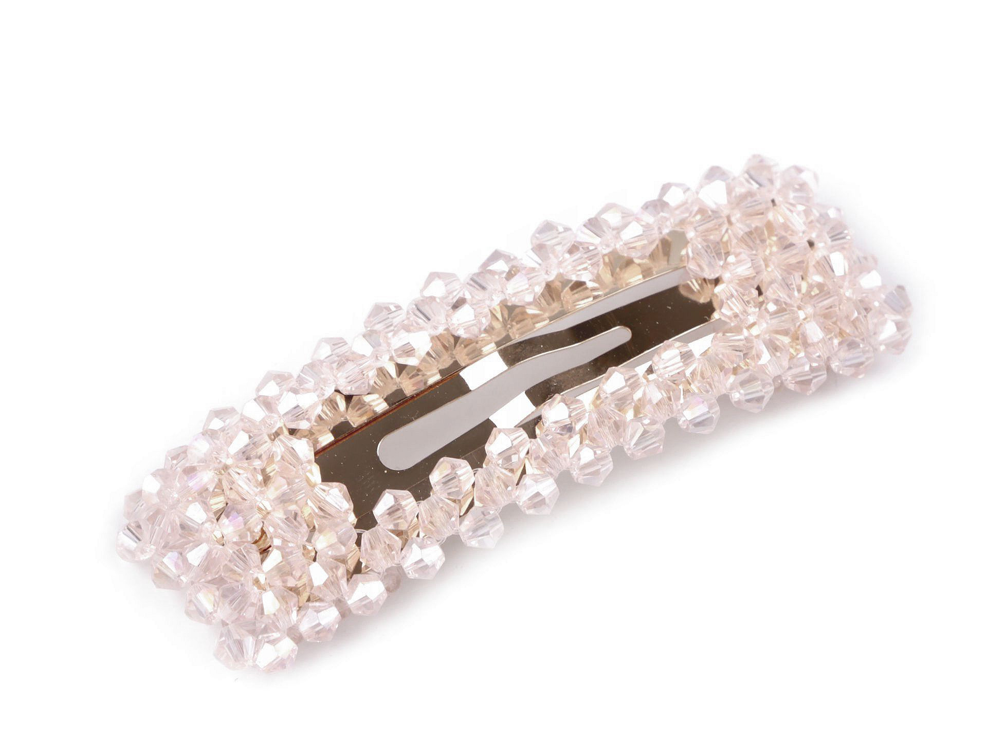 Sponka do vlasů - pukačka 3 x 8 cm, crystal