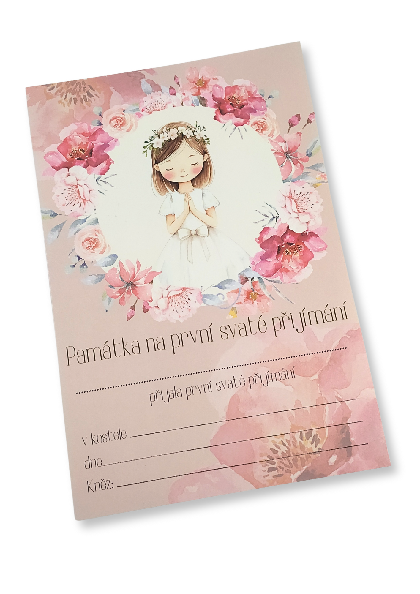 Pamětní list Prvnímu svaté přijímání - růžový