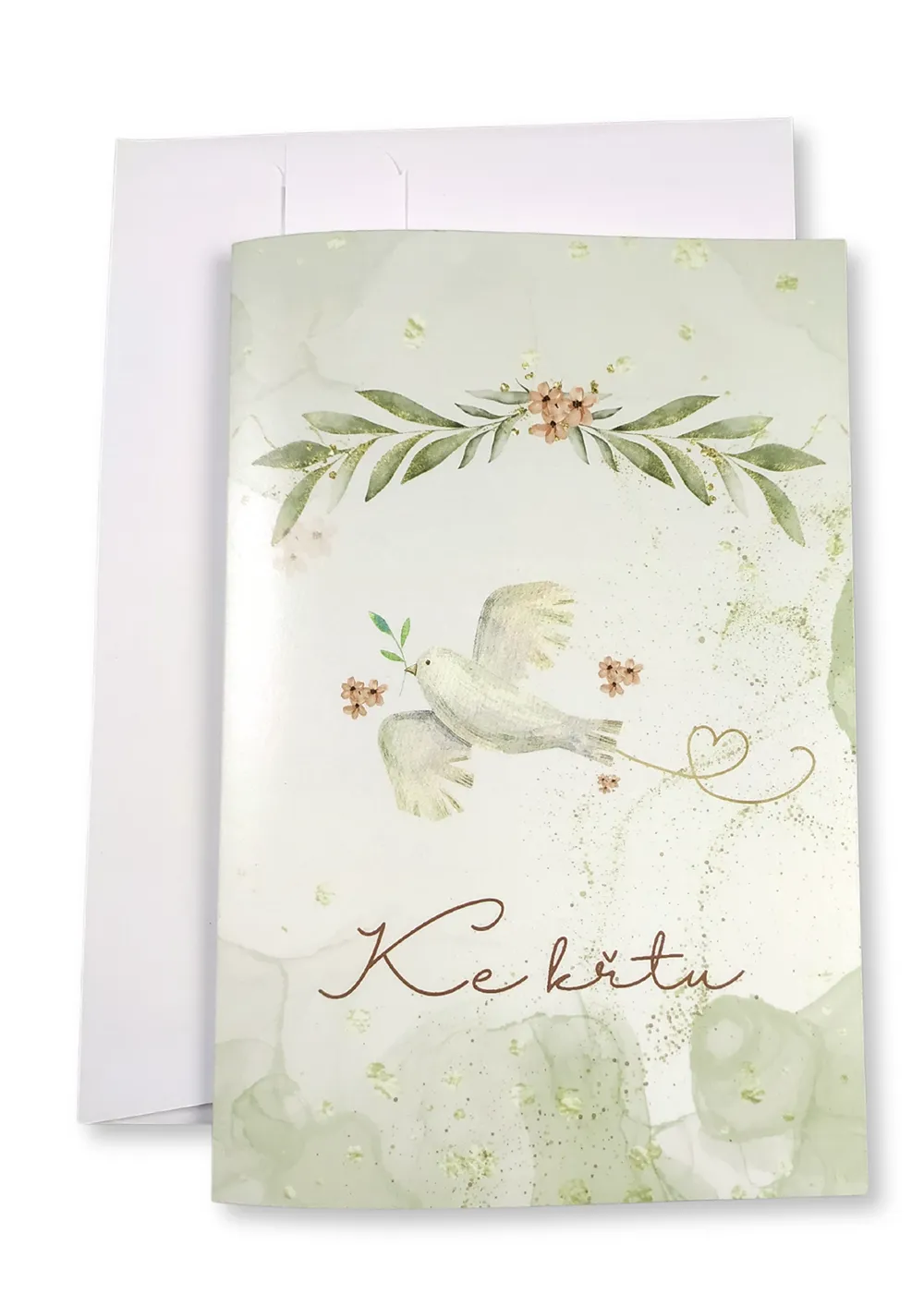 Přání ke křtu - holubička