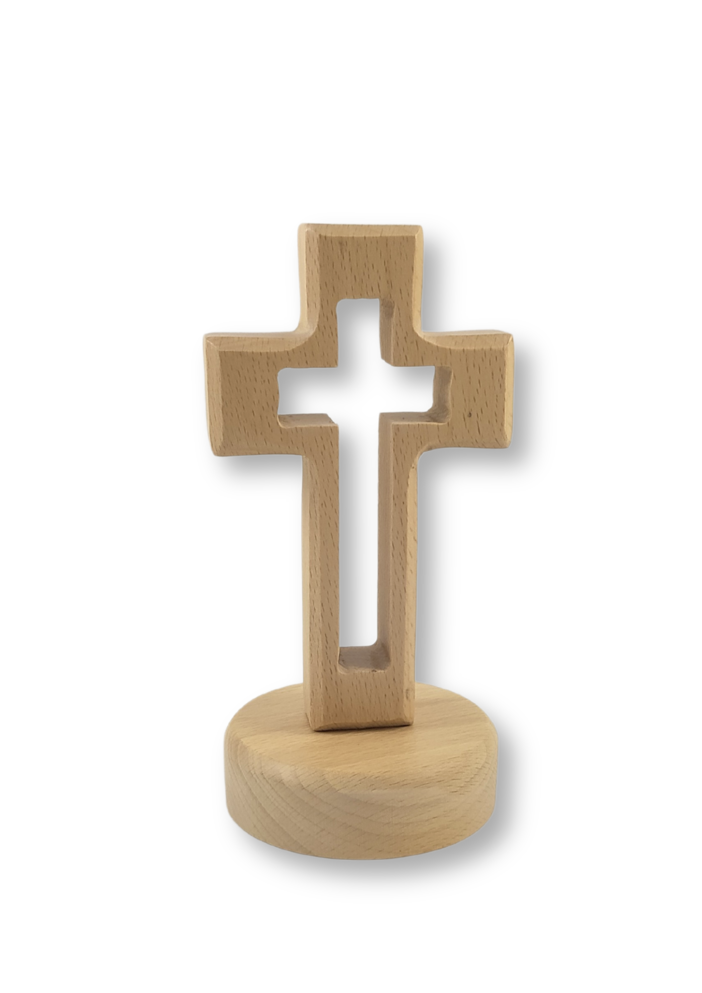 dřevěný křížek na podstavci s magnetem