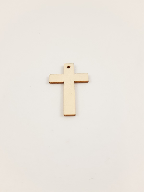 Přívěsek křížek dřevěný - světlé dřevo 