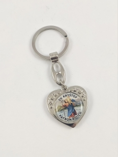 Přívěšek na klíče/klíčenka sv. Kryštof srdce oboustranné