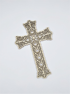 Dřevěný kříž ornament  13 x 20 cm