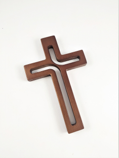 Kříž tmavý, moderní design 11,5 x 18 cm