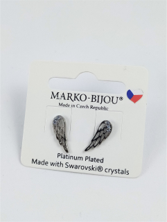 Naušnice křídla s poměnkovými kamínky Swarovski crystals