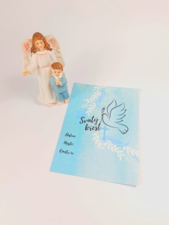 Dárek ke křtu, anděl strážný s chlapcem, upomínkový list