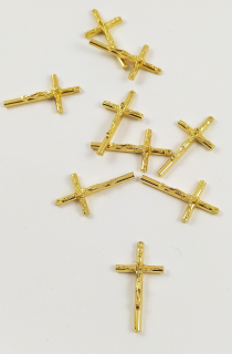 Přívěšek kříž v barvě zlata 2 x 4 cm