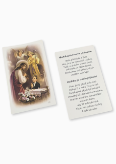 Obrázek s modlitbou k prvnímu svatému přijímání - chlapec
