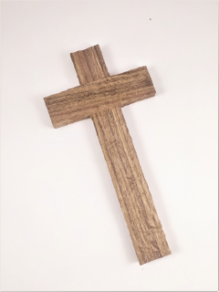 Dřevěný kříž starodávný 13 x 26 cm