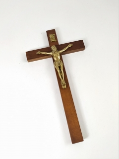 Kříž tmavý s Kristem zlatý 12,5 x 23 cm
