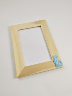 Fotorámeček 13 x 18 cm dřevěný "Nožičky" modrý
