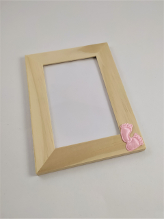 Fotorámeček 13 x 18 cm dřevěný "Nožičky" růžový